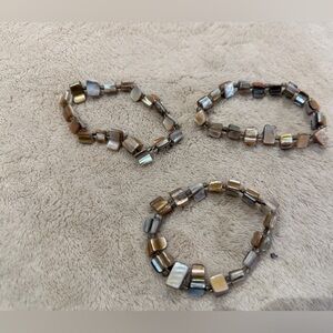 Multi-Tone Shell Rectangle Beaded Bracelet - Women Jewelry